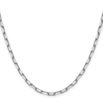 Italian 3.4mm Paperclip Link Necklace in 14K White Gold