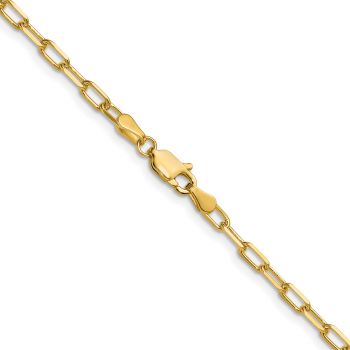 Italian 3mm Paperclip Link Chain in 14K Gold 3