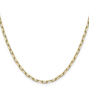 Italian 3mm Paperclip Link Chain in 14K Gold