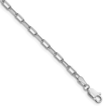 Italian 14K White Gold 3mm Paperclip Link Chain 2