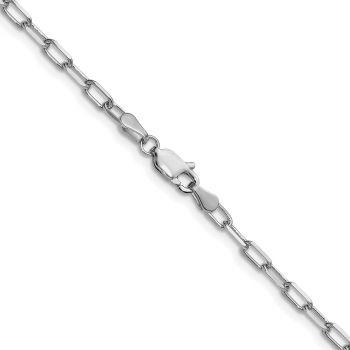 Italian 14K White Gold 3mm Paperclip Link Chain 3