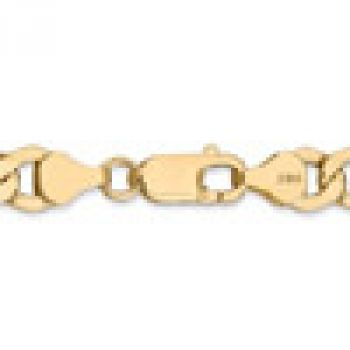 14K Gold Open Curb Link Chain Necklace, 24