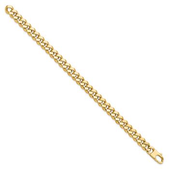 Handmade Italian Beveled Curb Bracelet for Men, 14K Gold 2
