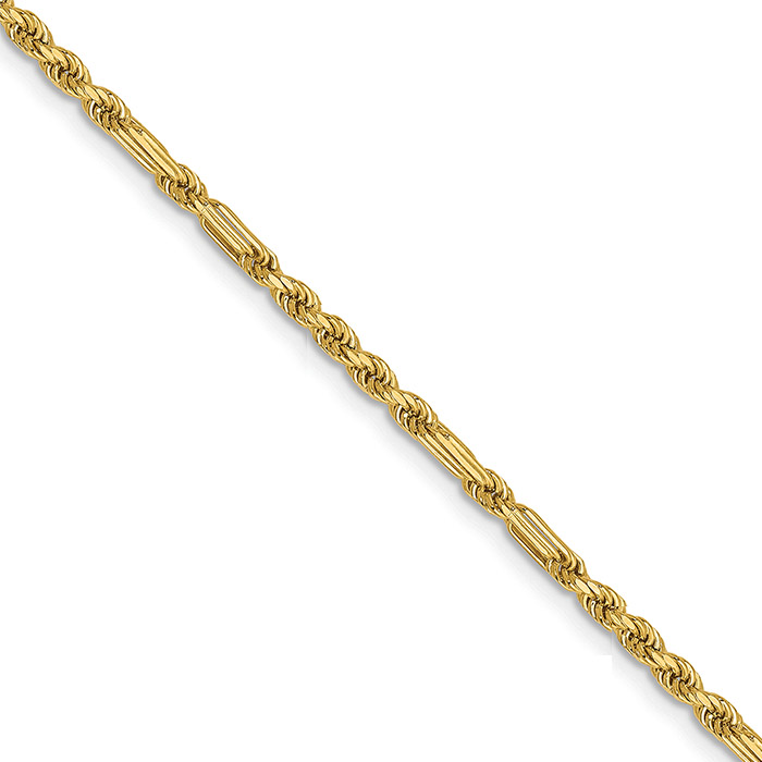 2.5mm Milano Chain 14K Solid Gold