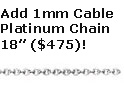 platinum 1mm cable chain necklace