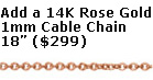 14K Rose Gold Cable Chain, 18