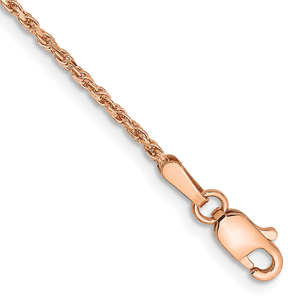 1.5mm 14K Rose Gold Rope Chain