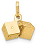 14K Gold 3D Dice Charm