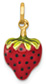 Italian Enameled Strawberry Charm, 14K Gold