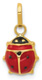 Italian Enameled Ladybug Charm, 14K Gold