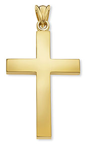 Extra Large 14K Fully Solid Gold Cross Pendant for Men