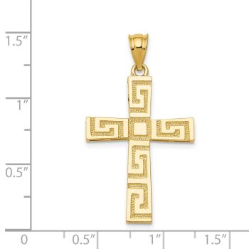 Men's 14K Gold Greek Key Cross Necklace 2