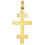 14k gold plain greek orthodox cross pendant