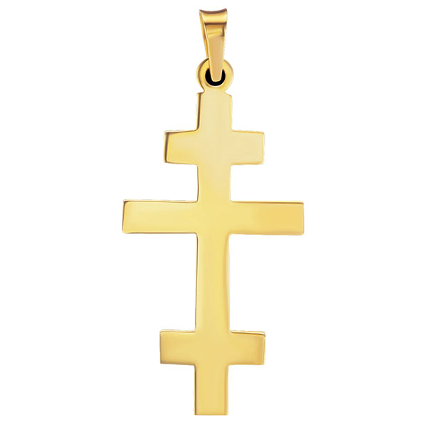 14k gold plain greek orthodox cross pendant