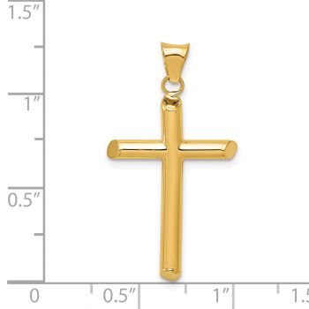14K Gold Men's Tube Cross Pendant 3