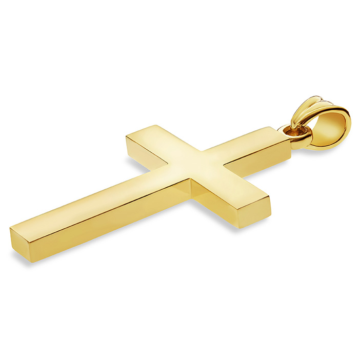 18K Gold Men's Cross Pendant﻿
