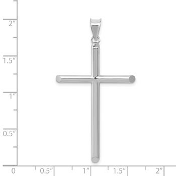 14K White Gold Modern Cross Pendant 3