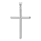 14K White Gold Modern Cross Pendant