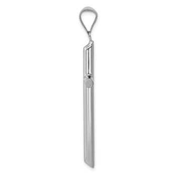 14K White Gold Plain Polished Tube Cross Pendant for Men 2