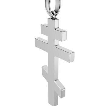 Sterling Silver Men's Eastern Orthodox Cross Pendant 4