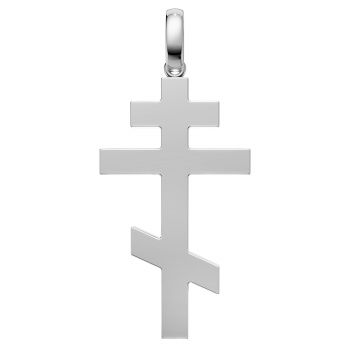 Sterling Silver Men's Eastern Orthodox Cross Pendant 2