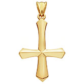 18K Gold Sword of God Upside Down Cross Pendant
