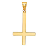 22K Gold Plain Upside Down Men's Cross Pendant