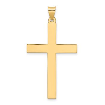 Men's Large Plain Cross Pendant in 14K Gold 3