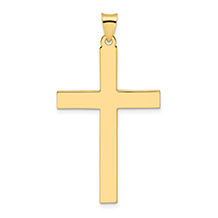 Men's Large Plain Cross Pendant in 14K Gold