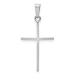 Plain Thin 14K White Gold Cross Necklace Pendant for Women