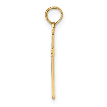 Women's Small Plain Cross Pendant in 14K Gold 2