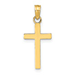 Women's Small Plain Cross Pendant in 14K Gold
