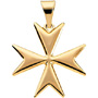 Maltese Cross Pendant 14K Yellow Gold