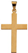 Small Plain Cross Pendant, 14K Yellow Gold
