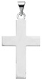 Small Plain Polished Cross Pendant, 14K White Gold