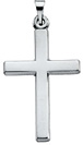 Plain Polished Latin Cross Pendant 14K White Gold