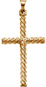 Swirl Cross Pendant in 14K Yellow Gold