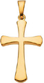 Beveled Roman Cross Pendant 14K Yellow Gold
