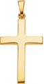 Plain Beveled Cross Pendant in 14K Yellow Gold