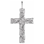 sterling silver nugget cross pendant