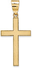 Women's Florentine Satin Cross Pendant in 14K Yellow Gold