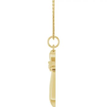 Angel Wings Cross Heart Necklace in 14K Gold 3