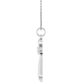 14K White Gold Angel Wings Heart Cross Necklace 3