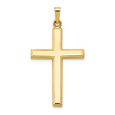 14K Gold Bordered Cross Pendant