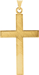 Brushed Cross Pendant in 14K Yellow Gold
