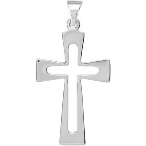 Cut-Out Roman Cross Pendant in Sterling Silver