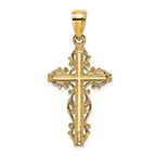 14K Gold Decorated Filigree Cross Pendant