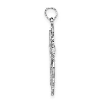 Ornate Filigree Cross Pendant in 14K White Gold 2