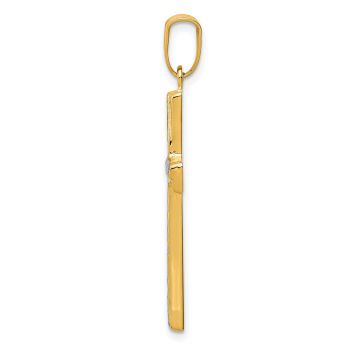 Diamond-Cut Cross Pendant in 14K Two-Tone Gold 2