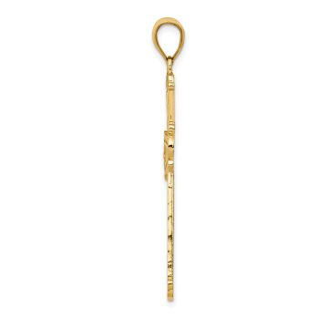 14K Gold Ornate Decorated Cross Pendant 2